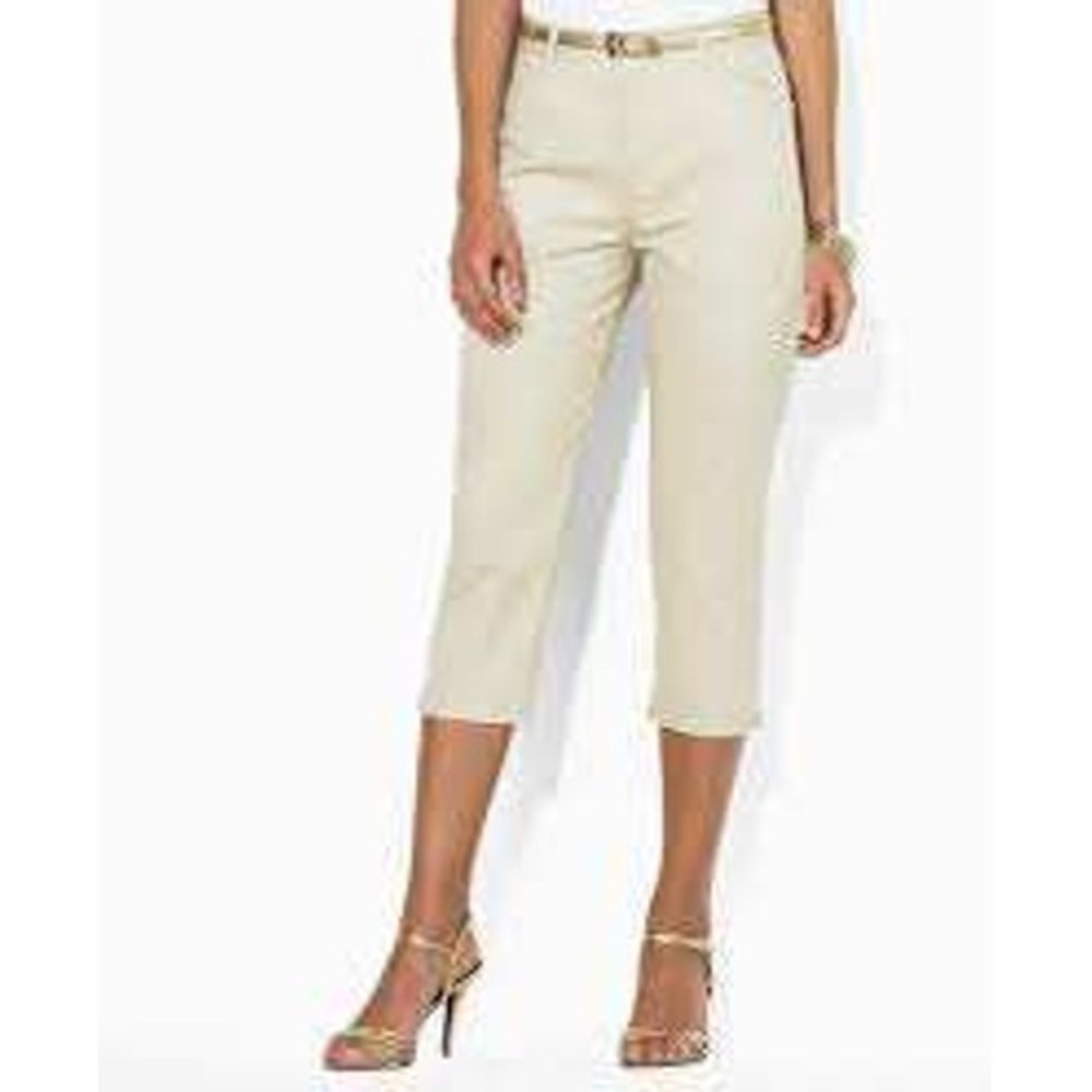 Lauren Ralph Lauren Jeans Co Tan‎ Khaki Capri Pants Womens 16 Cotton MIDCALF